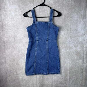 Art Class Girls Denim Dress Size 14/16 XL Blue Jean Jumper Sleeveless Stretch
